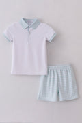 Blue active shorts set